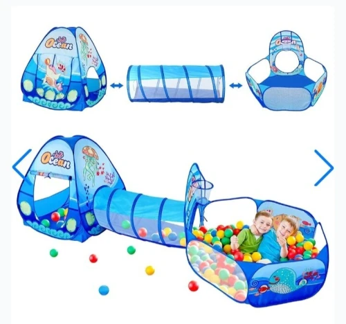 Tente de jeu et tunnel 3-en-1 pour enfants  aire de jeu complète