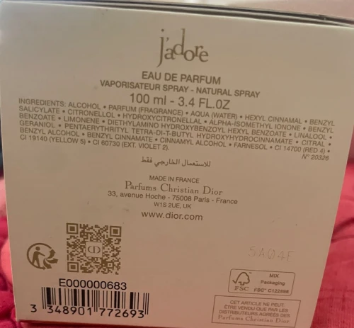 Parfum Dior J adore édition limité