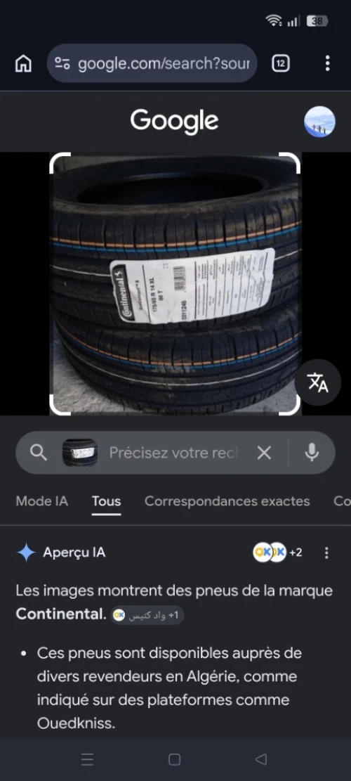 Pneu accent Continental 175 / 70/ 13 neuf ain temouchent 0667758103