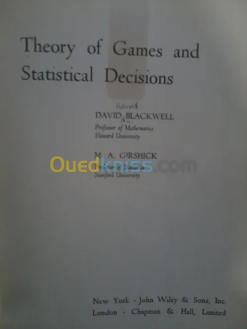 LIVRES SUR LA THEORIE DES JEUX :