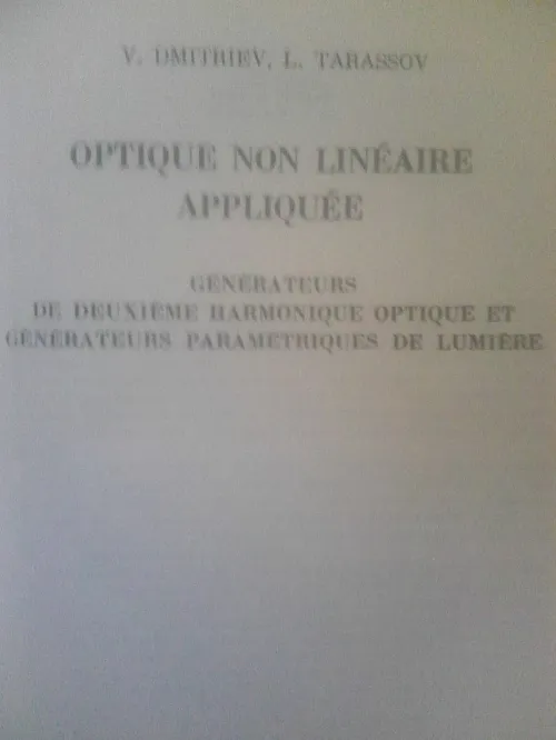 LIVRES SUR L’OPTIQUE