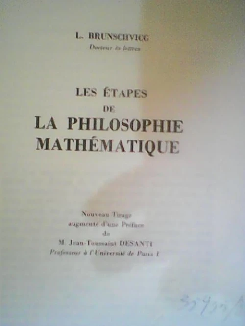 Les étapes de la philosophie  mathématique 
