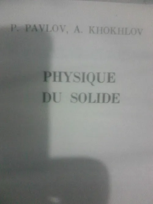 Livres sur la physique de l’etat solide