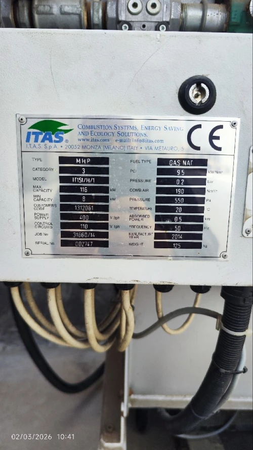 Brûleur Industriel à Gaz Naturel ITAS 116 kW Fabrication Italienne