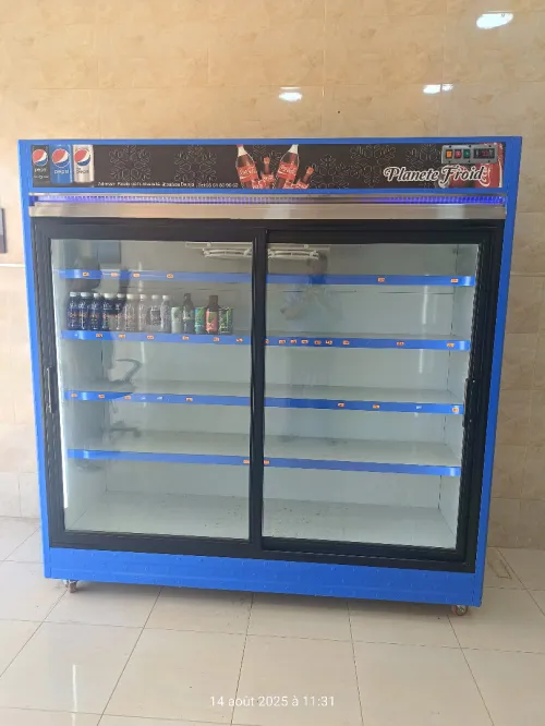 FRIGO VITRINE 2 PORTES COULISSANTE (200 x 200 x 70cm)