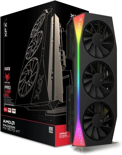 XFX Mercury AMD Radeon RX 9070XT OC Gaming Edition RVB 16 Go