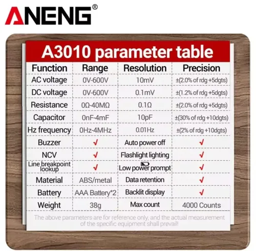 Multimètre aneng  A3010