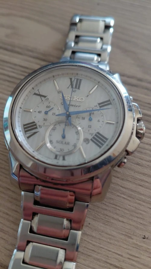 Montre Seiko Premier Solar White Silver Originale