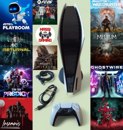 PS5 FLASHÉE + 10 JEUX INSTALLÉS (8 JEUX PS5 + 2 JEUX PS4)