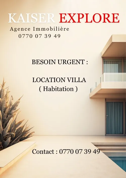 Cherche location Villa Alger Cheraga