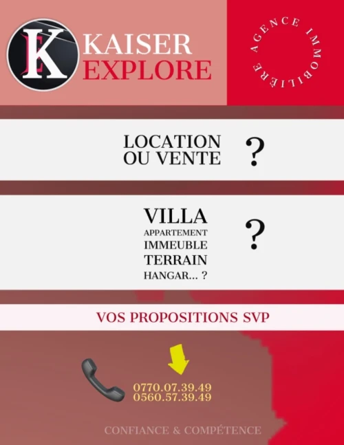 Cherche location Villa Alger Kouba