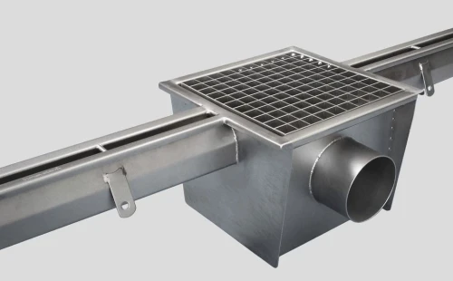 Caniveaux et Avaloire avec Siphons en Inox