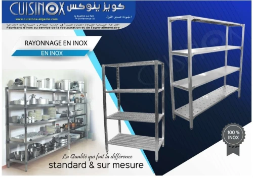 EQUIPEMENT DE CUISINE EN INOX TABLE CHARIOT RAYONNAGE .....