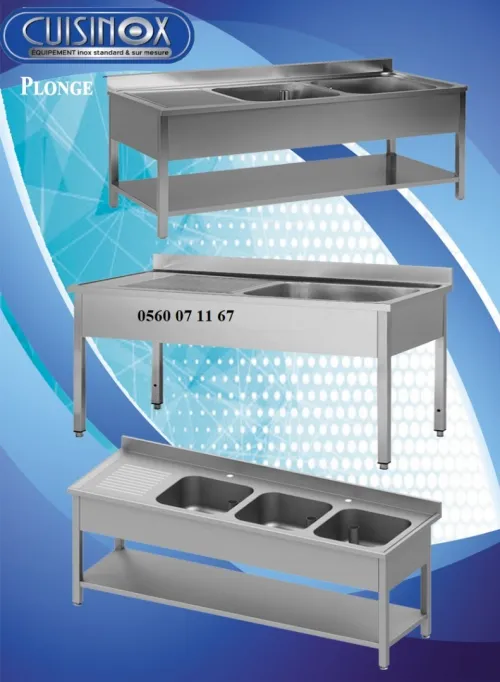 EQUIPEMENT DE CUISINE EN INOX TABLE CHARIOT RAYONNAGE .....