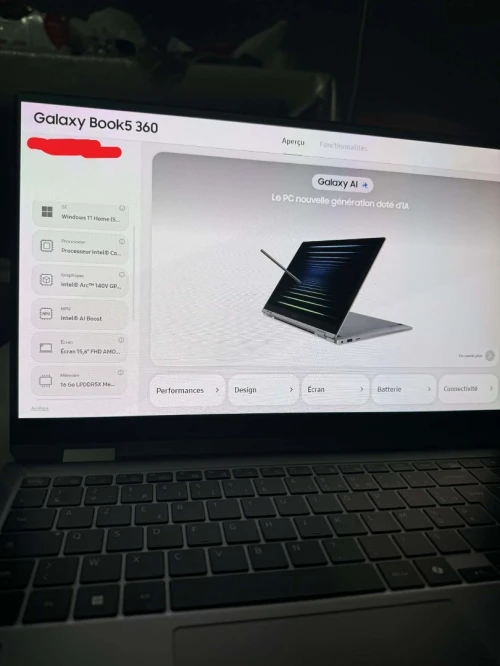 Samsung Galaxy Book 5 360 - Ultra 7 - 16GB Lppdr5x - 512GB NVME - Neuf Jamais Utilisé