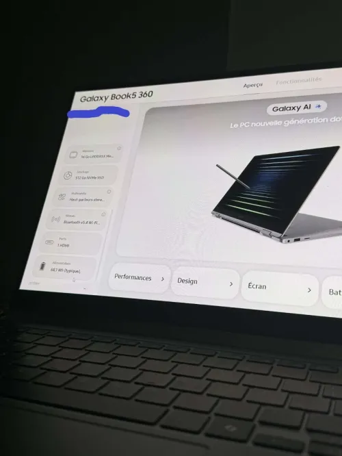 Samsung Galaxy Book 5 360 - Ultra 7 - 16GB lpddr5x - 512GB NVME - Oled - Neuf Jamais Utilisé