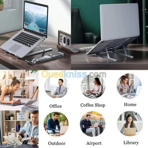 Support Laptop, Tablette Réglable Pliable Aluminium