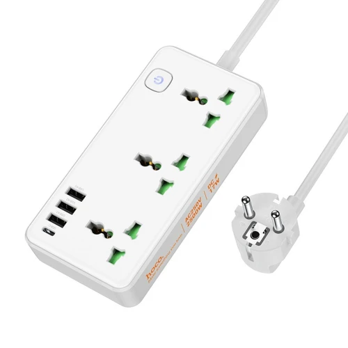 Multiprise universelle HOCO AC7A [3P/3USB/1C] 2500W/17W