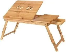 table Laptop Ordinateur Portable et mac book on Bois Bambou Pliable avec Ventilateur capsys BM60 