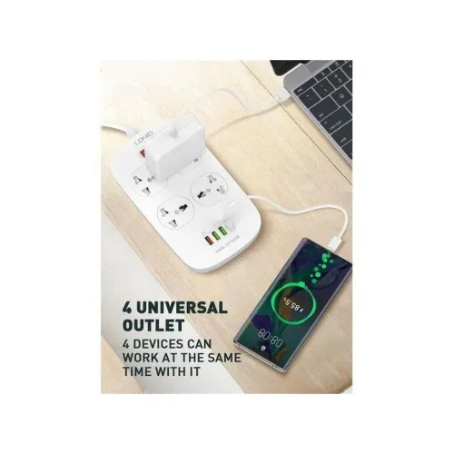 Multiprise universelle LDNIO SC4407 [4P/4USB] 2500W 2m