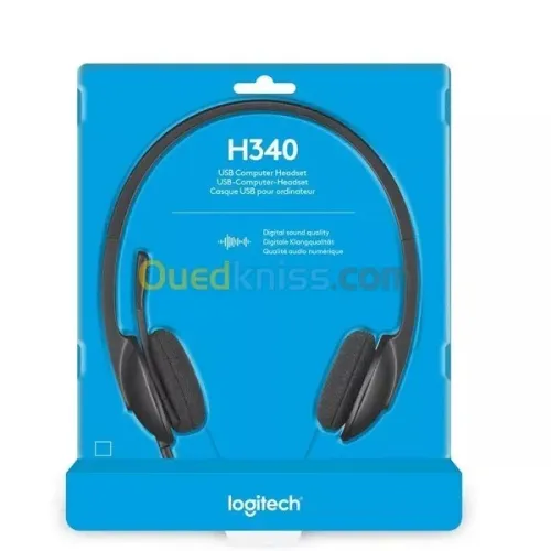 Casque USB LOGITECH H340 ORIGINAL Stéréo avec Micro Rotatif Anti-Parasites