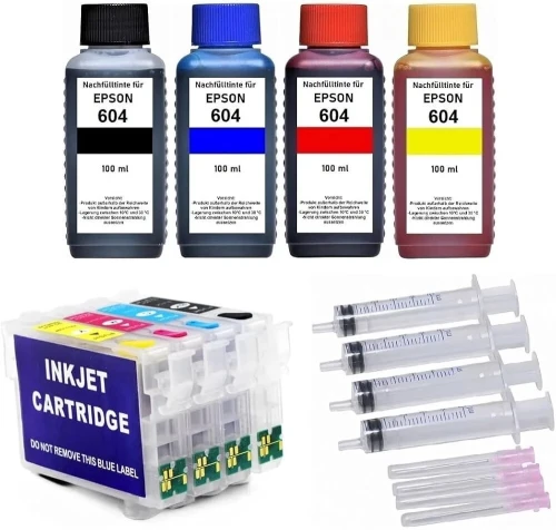 Cartouches rechargeables Epson 604 / 604XL - Compatible XP-2200, XP-2205, XP-3200
