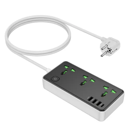 Multiprise universelle HOCO AC7A [3P/3USB/1C] 2500W/17W