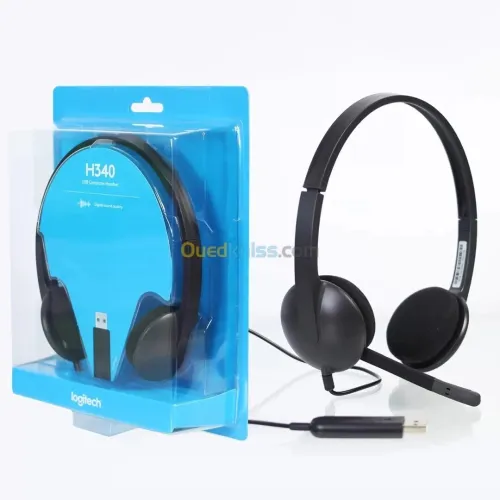 Casque USB LOGITECH H340 ORIGINAL Stéréo avec Micro Rotatif Anti-Parasites