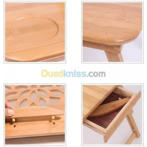 Table & Refroidisseur avec Ventilateurs en Bois pour Laptop et mac Pliable & Réglable BM92 BAMBOO