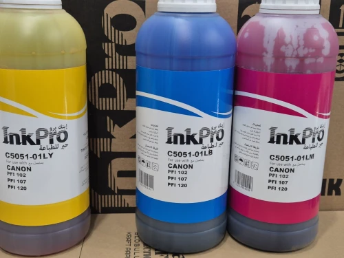 Jeux de 3 bouteilles d'encre Inkpro 1L pour Traceur Canon C5051 [DAY] PFI102 PFI107 PFI120