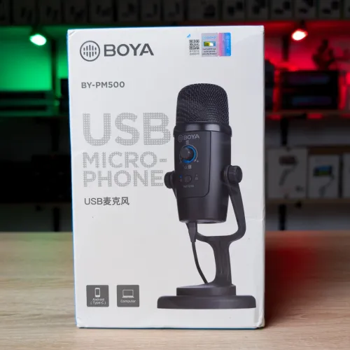 BOYA BY PM500- Microphone USB avec  support micro de bureau - PC/ANDROID