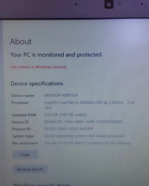 LATITUDE 5480 i5 6eme HQ 8G 256SSD 14"