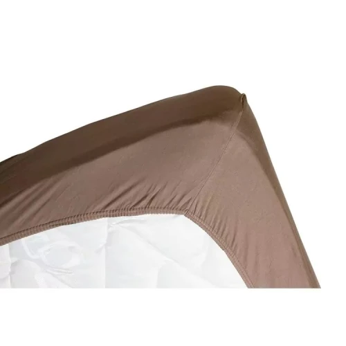 drap housse 1 place marron  90