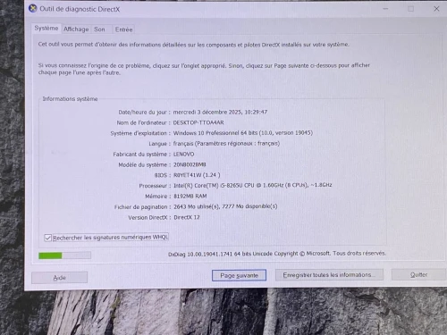 THINKPAD E590 / INTEL I5 8EME / 8G / 512 SSD NVME / 15.6 / FHD