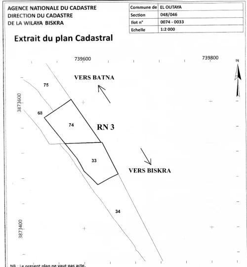 Vente Terrain Biskra El outaya