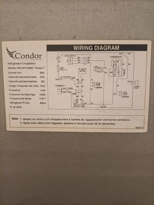 Vend réfrigérateur Condor