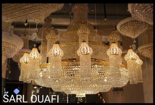 Lustre veilleuse et spot en cristal 