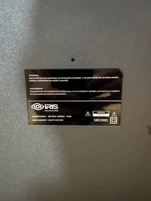 Télévision IRIS 58 Pouces Full HD 10/10