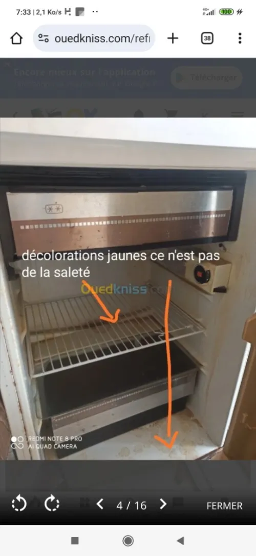 Réfrigérateur Maxi Bar fonctionne très bien