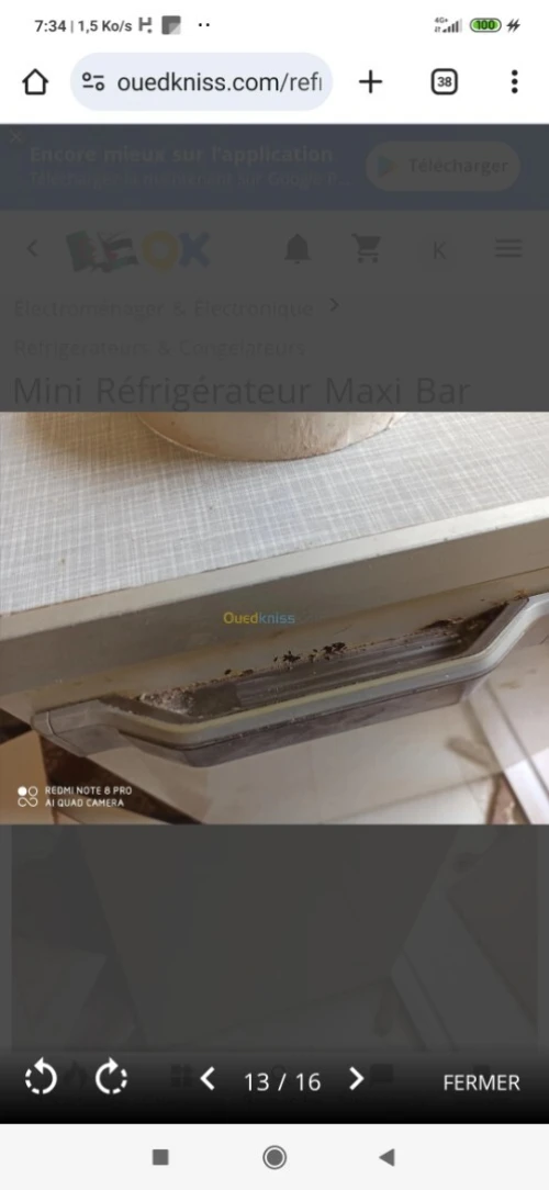 Réfrigérateur Maxi Bar fonctionne très bien