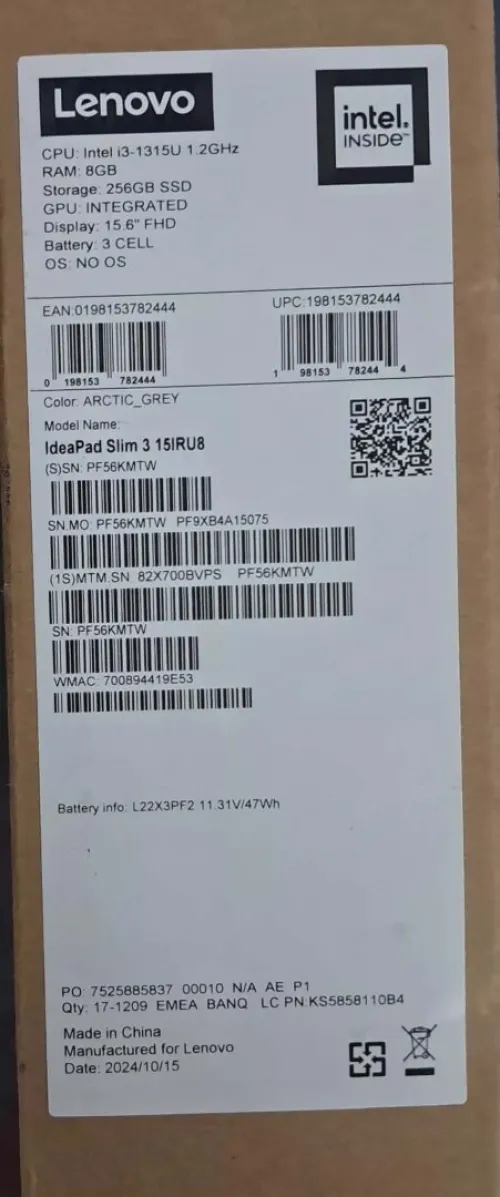 Laptop Lenovo ideapad slim 3