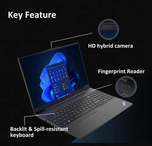 LAPTOP LENOVO THINKPAD E16 GEN2 INTEL CORE ULTRA 7 155U/RAM 16GB/SSD 512GB/ ECRAN 16 FHD+ WIN 11 PRO