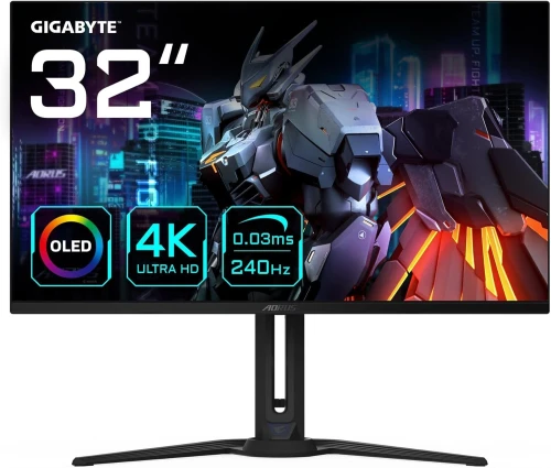ECRAN AORUS FO32U2 32 QD-OLED 4K QHD 240HZ 0.03MS KVM 1000CD/M FREESYNC/PREMIUM PRO/DISPLAY HDR 400