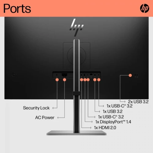 ECRAN HP 32 POUCES E32K G5 4K/UHD/IPS 60Hz/5MS 2 HDMI/VGA/ADJUSTABLE ROTATION/BLUE EYES FILTRE NEW
