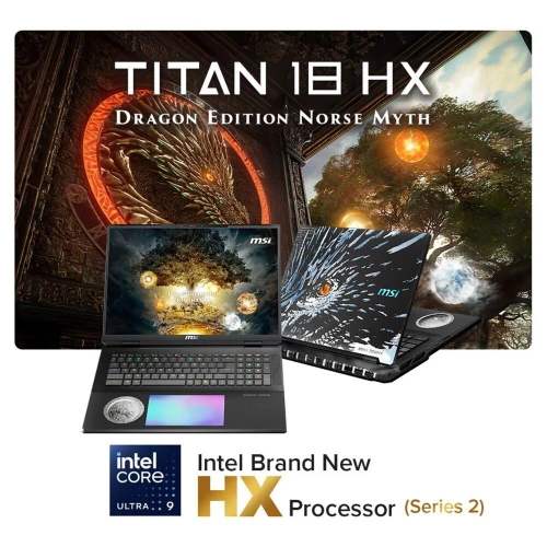 MSI TITAN 18HX EDITION DRAGON INTEL ULTRA 9 285HX 64GO 4TO SSD NVIDIA GEFORCE RTX5080 16GO NEUF 