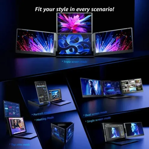 Extension d'Écran Portable Triple Écran 15.6 " Full HD Compatible Windows & MacOS