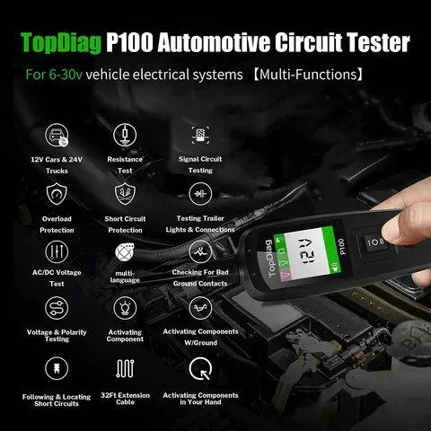 JDIAG ( TopDiag P100 ( Testeur De Circuit Powerscan 6-40V