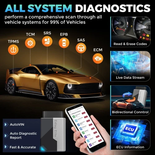 Nouveau KINGBOLEN Ediag Elite Outils de diagnostic OBD 2 gratuits à vie
