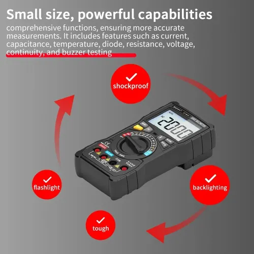 Multimètre numérique professionnel ZOYI ZT-M2H 2000V, testeur de tension CC/CA, de continuité et de résistance pour fils sous tension