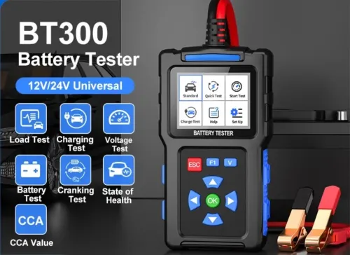TopDiag BT300 12V 24V testeur de batterie de Moto de voiture outil de Test de chargeur de Moto de véhicule 20 à 2000 CCA analyseur de Test de charge de démarrage automatique